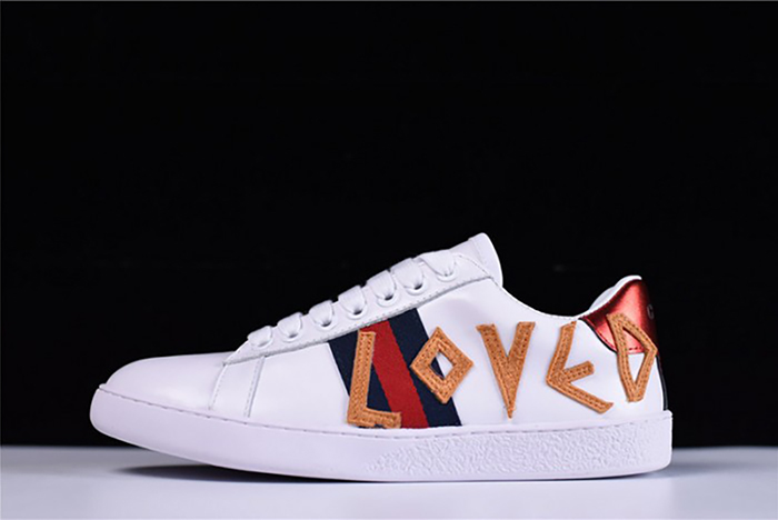 G*u*i ace embroidered low-top sneaker with loved womens 497090 dope0 9095