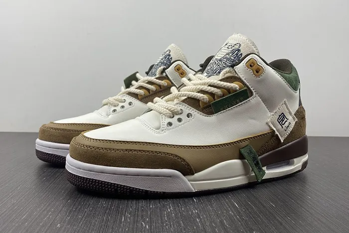 Air Jordan 3 Retro SE White Dark Brown Green 398614-500